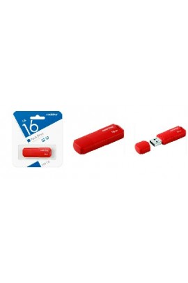 Флэш диск 16 GB USB 2.0 SmartBuy Clue Red с колпачком