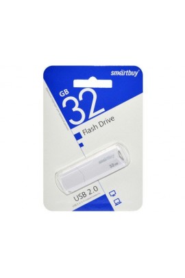 Флэш диск 32 GB USB 2.0 SmartBuy Clue White с колпачком