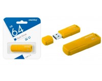 Флэш диск 64 GB USB 2.0 SmartBuy Clue Yellow с колпачком