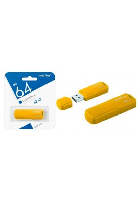 Флэш диск 64 GB USB 2.0 SmartBuy Clue Yellow с колпачком