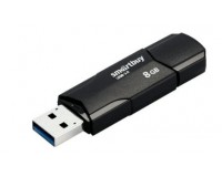 Флэш диск 8 GB USB 2.0 SmartBuy Clue Black с колпачком