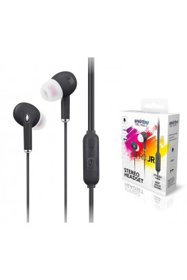 Наушники с микрофоном SmartBuy Pro JR SBH-105-BL внутриканальные, кабель 1, 2м, 3, 5мм 4-pin Jack, кнопка вызова, коробка, черный
