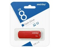 Флэш диск 8 GB USB 2.0 SmartBuy Clue Red с колпачком