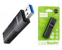 Card Reader HOCO HB20 Mindful, USB 3.0 SD(HC, , XC)/MMC+Micro SD(HC, , XC внешний черный