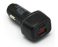 Автомобильное зарядное устройство - YY-C01 12/24В 2хUSB, Выходной ток: USB1-3, 0A, QC 3.0, Type-C-PD20 черный