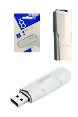 Флэш диск 8 GB USB 2.0 SmartBuy Clue White с колпачком