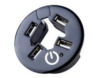 Концентратор USB (HUB) Perfeo PF-C3219/PF-H029 4 порта, Black