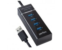 Концентратор USB (HUB) Perfeo PF-C3221/PF-H031 4 порта, USB 3.0, Black