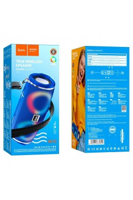 Акустическая система mini MP3 HOCO HC12 10Вт Bluetooth 5.0, MP3, microSD, USB, AUX, 1200 мАч синий