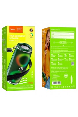 Акустическая система mini MP3 HOCO HC12 10Вт Bluetooth 5.0, MP3, microSD, USB, AUX, 1200 мАч зеленый