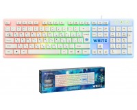 Клавиатура игровая Defender WHITE GK-172 USB белый 104 клавиши подсветка клавиш, отключаемая подсветка