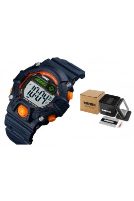Часы наручные Skmei 1484 электронные (дата, будильник, секундомер), детские, подсветка, черный, оранжевый