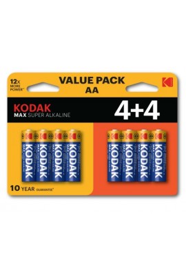 Батарейка Kodak LR6 BL 8 MAX SUPER Alkaline (4+4)