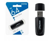 Флэш диск 64 GB USB 2.0 SmartBuy Scout Black с колпачком