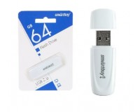 Флэш диск 64 GB USB 2.0 SmartBuy Scout White с колпачком