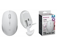 Мышь беспроводная Defender MB-027 Auris USB Pixart 3065 белый 3 кнопки + колесо-кнопка, бесшумное нажатие, 1600 dpi, блистер (52028)