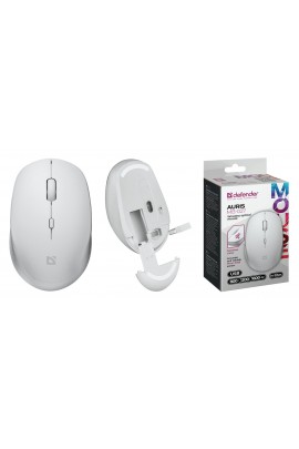 Мышь беспроводная Defender MB-027 Auris USB Pixart 3065 белый 3 кнопки + колесо-кнопка, бесшумное нажатие, 1600 dpi, блистер (52028)