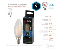 Лампа светодиодная Эра B35 9Вт 170-265В E14 4000K F-LED(филамент), свеча, матовая, пластик/металл, светоотдача 80 Лм/Вт, аналог 80 Вт