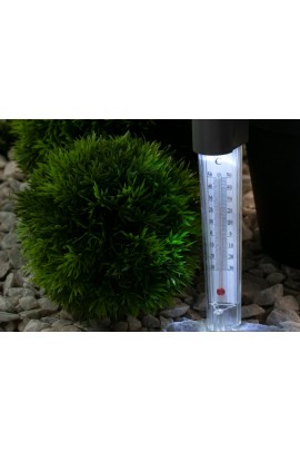 Садовый светильник Эра солнечная батарея, ERATR024-02 , + градусник, пластик, сталь, 33 см, серый