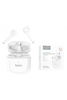 Наушники беспроводные HOCO EW19 Plus вкладыши, Bluetooth V5.3 кейс для хранения и зарядки в комплекте (емкостью 300 мАч) белый коробка