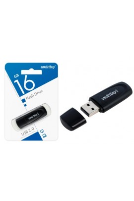 Флэш диск 16 GB USB 2.0 SmartBuy Scout Black с колпачком