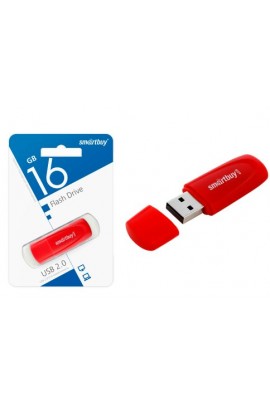 Флэш диск 16 GB USB 2.0 SmartBuy Scout Red с колпачком