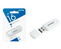 Флэш диск 16 GB USB 2.0 SmartBuy Scout White с колпачком