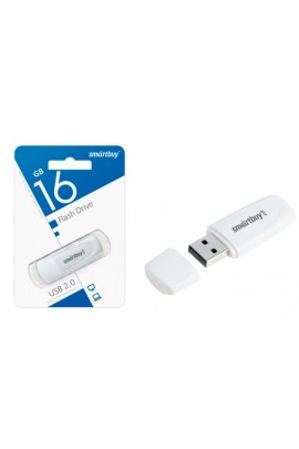 Флэш диск 16 GB USB 2.0 SmartBuy Scout White с колпачком