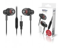 Наушники с микрофоном SmartBuy M100 SBH-021K внутриканальные, кабель 1, 2м, 3, 5мм 4-pin Jack, кнопка вызова, металл, коробка, черный
