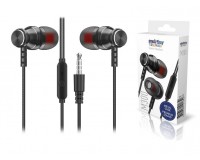Наушники с микрофоном SmartBuy M300 SBH-025K внутриканальные, кабель 1, 2м, 3, 5мм 4-pin Jack, кнопка вызова, металл, коробка, черный