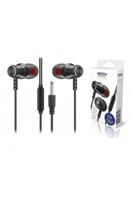 Наушники с микрофоном SmartBuy M300 SBH-025K внутриканальные, кабель 1, 2м, 3, 5мм 4-pin Jack, кнопка вызова, металл, коробка, черный