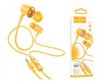 Наушники с микрофоном HOCO M107 Discoverer внутриканальные, кабель 1, 2м, 3, 5мм 4-pin Jack, кнопка вызова, коробка, желтый