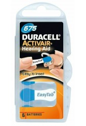 Батарейка. Duracell ZA675 BL 6 (для слуховых аппаратов) ActivAir Hearing Aid