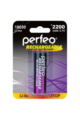 Аккумулятор Perfeo 18650 2200 mAh BL 1 3, 7 V без защиты (PF_C3318)
