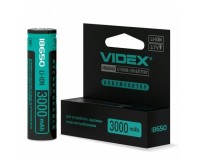 Аккумулятор Videx 18650 3000 mAh Box 1 3, 7V, шляпка, с защитой