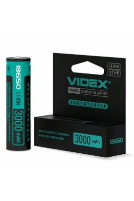 Аккумулятор Videx 18650 3000 mAh Box 1 3, 7V, шляпка, с защитой