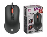 Мышь Defender Omega MB-522 USB Optical (500-1600dpi) черная, 3 кнопки+колесо-кнопка, блистер (52522)