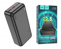 Портативное зарядное устройство HOCO J101B Astute 30000 мАч Выходной ток:USB1/2-QC3.0-22, 5Вт, Type-C-PD-20Вт ; входной ток: PD, QC3.0-18Вт, пластик, черный