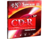 Диск VS CD-R 80 52 x конверт по 5 шт.
