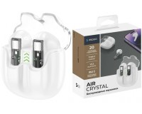 Наушники беспроводные Deppa 44162 Air Crystal вкладыши, Bluetooth V5.3 кейс для хранения и зарядки в комплекте (емкостью 220мАч) белый, коробка