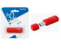 Флэш диск 32 GB USB 2.0 SmartBuy Clue Red с колпачком