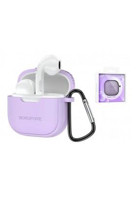 Наушники беспроводные Borofone BW29 Charm вкладыши, Bluetooth V5.3 кейс для хранения и зарядки в комплекте (емкостью 200 мАч) фиолетовый коробка