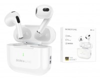 Наушники беспроводные Borofone BW58 вкладыши, Bluetooth V5.3, кейс для хранения и зарядки в комплекте (300 мАч) белый, коробка