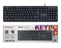 Клавиатура Defender Daily HB-162 USB Black 104 клавиши цвет раскладки: белый