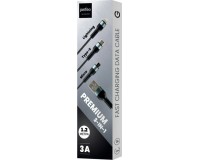Набор переходников USB Perfeo U5002 на 3 устройства 3A, micro-USB, iPhone5, Type-C, 1.2м, коробка, серый