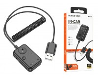 FM трансмиттер Borofone BC49 June 5В, USB, microSD, автомобильный, Bluetooth 5, 3, AUX, коробка, черный