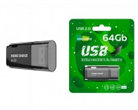 Флэш диск 64 GB USB 2.0 More Choice MF64 черный с колпачком