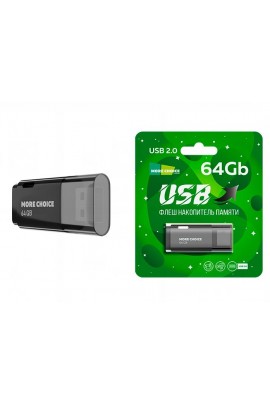 Флэш диск 64 GB USB 2.0 More Choice MF64 черный с колпачком