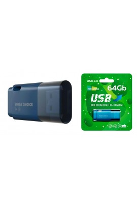 Флэш диск 64 GB USB 2.0 More Choice MF64 синий с колпачком