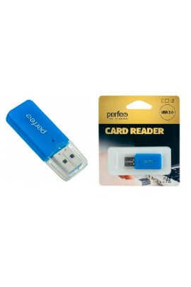 Card Reader Perfeo PF-С3791/PF-VI-R022 microSD внешний Blue, блистер